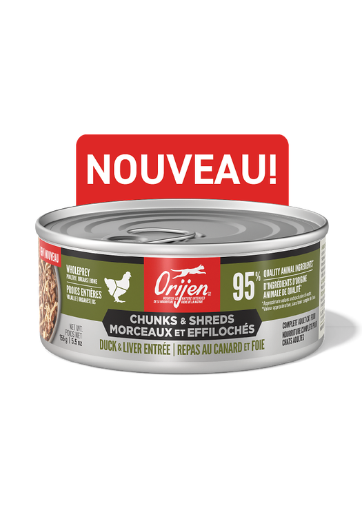 ORIJEN Morceaux et effilochés Repas au canard et foie